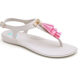 Oka-B Tassel Embellished Sandals, Size 6